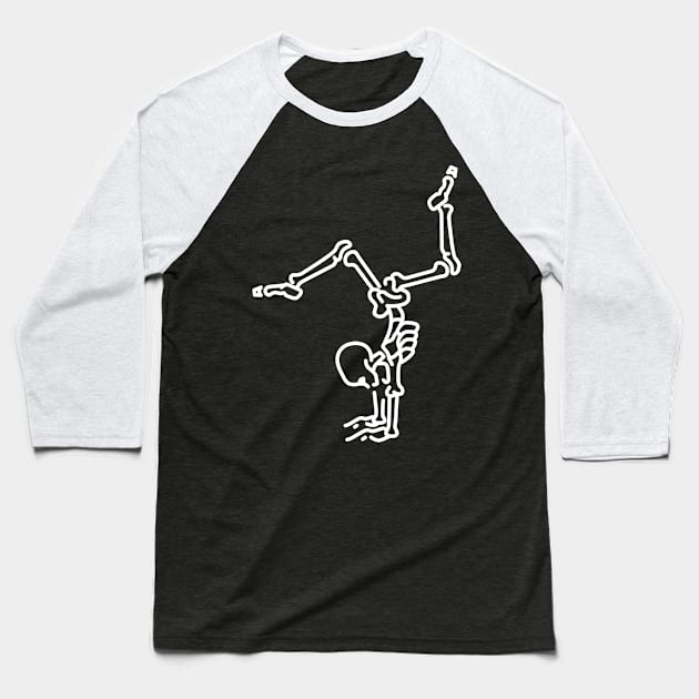 Dancing Skeleton Retro Baseball T-Shirt by narekmug